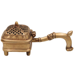 Brass Doopa Dani, Handcrafted Traditional Dhoop Incense Burner for Pooja, Meditation & Home Decor, Gold, 2.5 Inch, 1 Piece