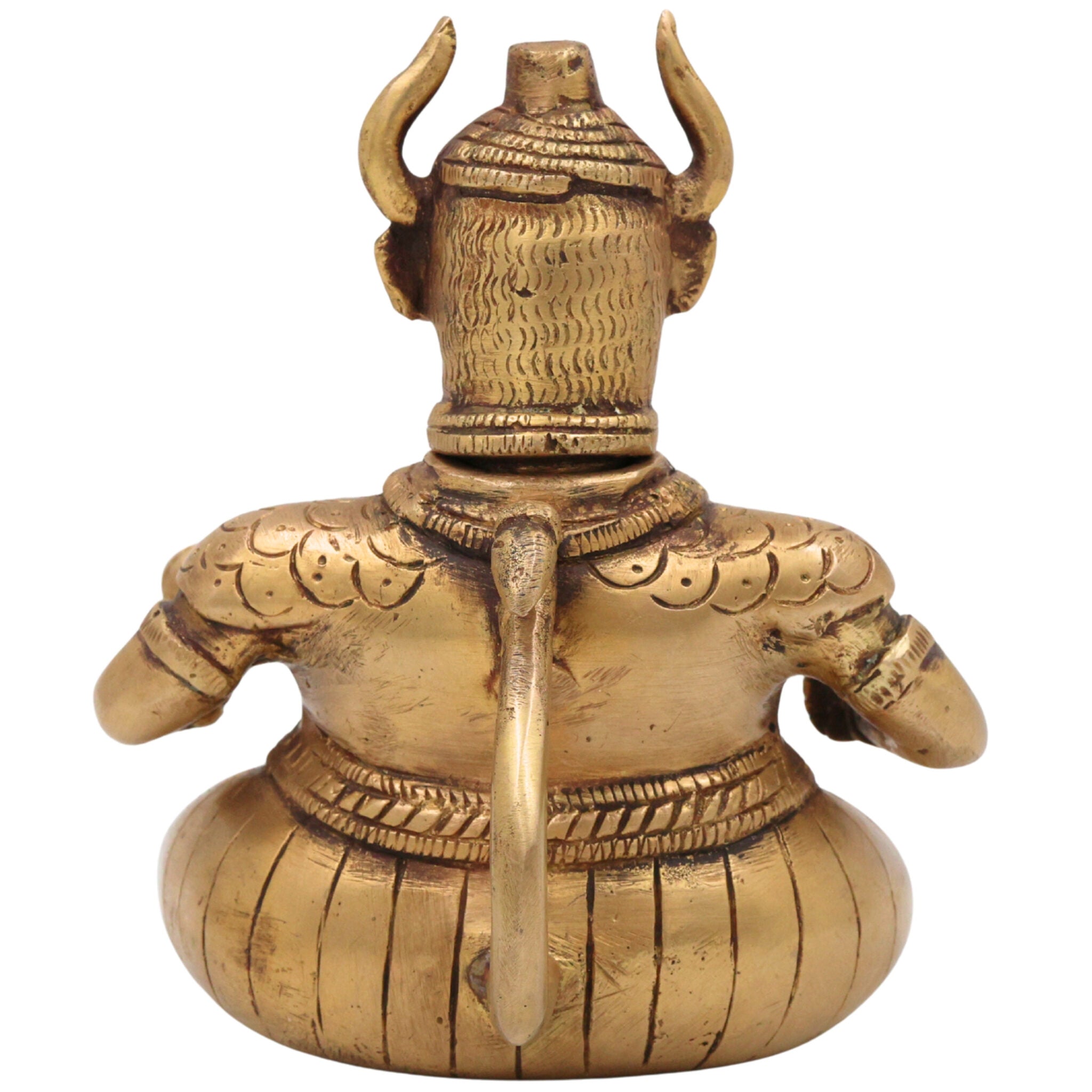 Brass Man Lamp Diya Idol | Handcrafted Traditional Oil Lamp for Pooja, Meditation & Home Decor, Gold, 5.5 Inch, 1 Piece