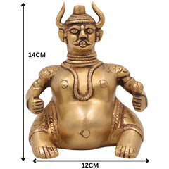 Brass Man Lamp Diya Idol | Handcrafted Traditional Oil Lamp for Pooja, Meditation & Home Decor, Gold, 5.5 Inch, 1 Piece