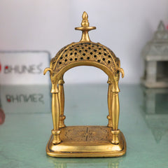 Brass Temple Idol | Handcrafted Pooja Mandir, Decorative Brass Devastanam for Home Temple & Spiritual Decor, Gold, 6.5 Inch, 1 Piece