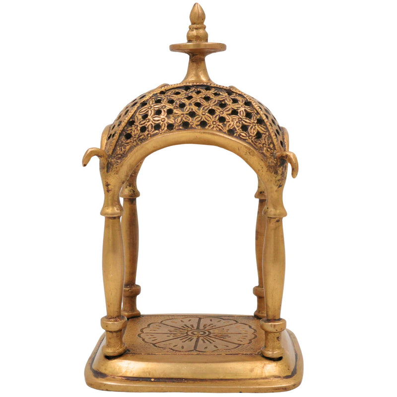 Brass Temple Idol | Handcrafted Pooja Mandir, Decorative Brass Devastanam for Home Temple & Spiritual Decor, Gold, 6.5 Inch, 1 Piece