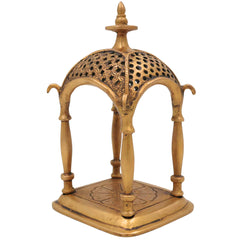 Brass Temple Idol | Handcrafted Pooja Mandir, Decorative Brass Devastanam for Home Temple & Spiritual Decor, Gold, 6.5 Inch, 1 Piece