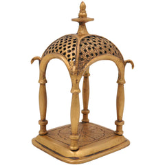 Brass Temple Idol | Handcrafted Pooja Mandir, Decorative Brass Devastanam for Home Temple & Spiritual Decor, Gold, 6.5 Inch, 1 Piece