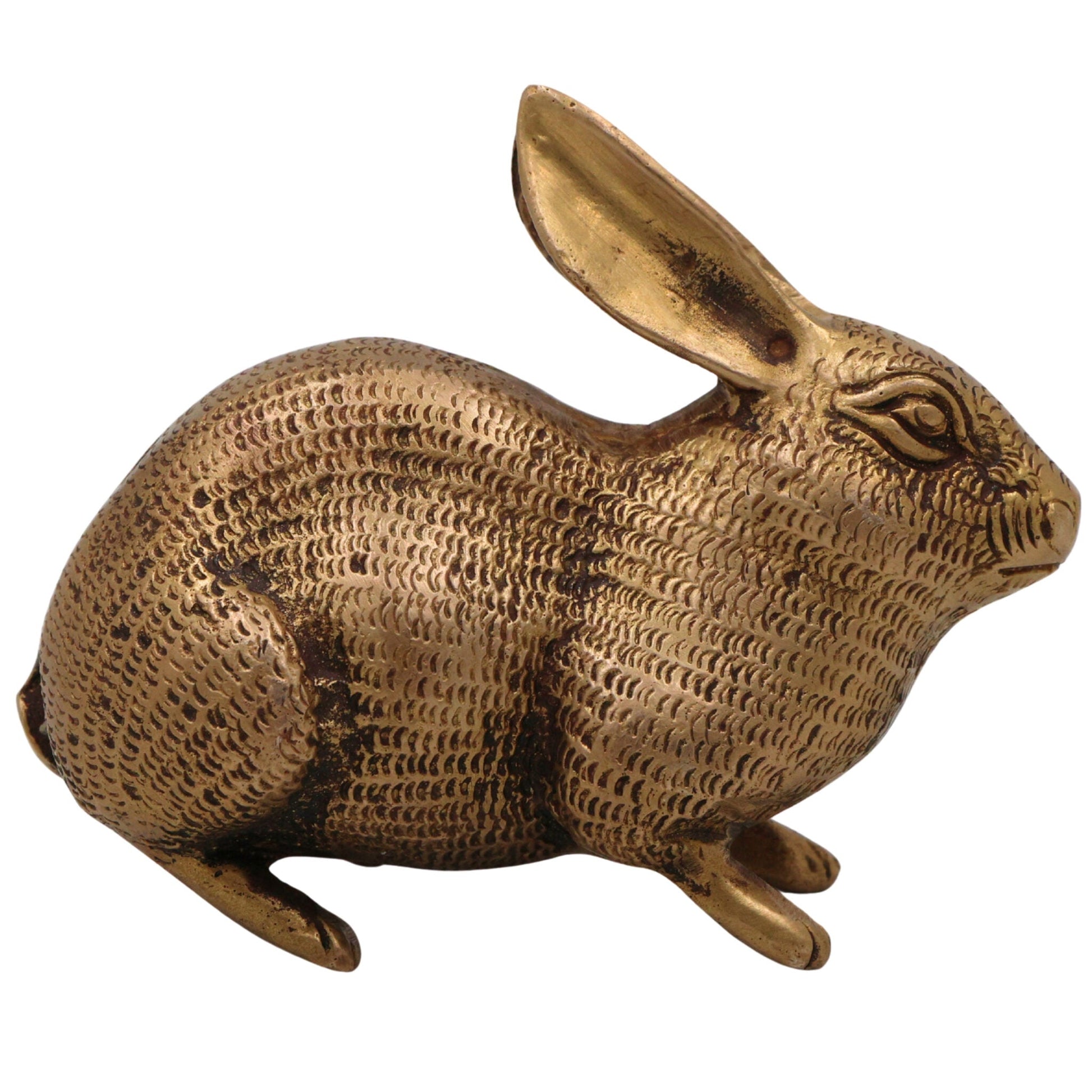 Brass Rabbit Idol | Handcrafted Mola, Khargosh Decorative, Auspicious Figurine for Home & Altar, Gold, 3 Inch, 1 Piece