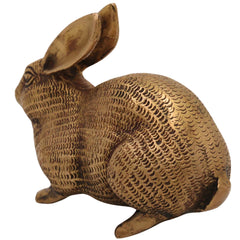 Brass Rabbit Idol | Handcrafted Mola, Khargosh Decorative, Auspicious Figurine for Home & Altar, Gold, 3 Inch, 1 Piece