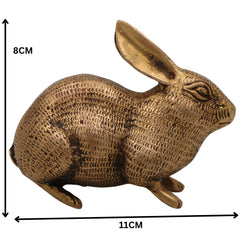 Brass Rabbit Idol | Handcrafted Mola, Khargosh Decorative, Auspicious Figurine for Home & Altar, Gold, 3 Inch, 1 Piece