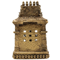 Brass Lakshmi Idol | Shri Lakshmi Murti with Temple | Maha Laxmi Statue | Pooja Decor, Gold, 3 Inch, 1 Piece