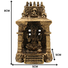 Brass Lakshmi Idol | Shri Lakshmi Murti with Temple | Maha Laxmi Statue | Pooja Decor, Gold, 3 Inch, 1 Piece