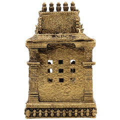 Brass Ganesh with Temple Idol, Siddhivinayak / Vinayaka Murti for Pooja, Home Decor, Temple, Festival & Gifts, Gold, 3 Inch, 1 Piece