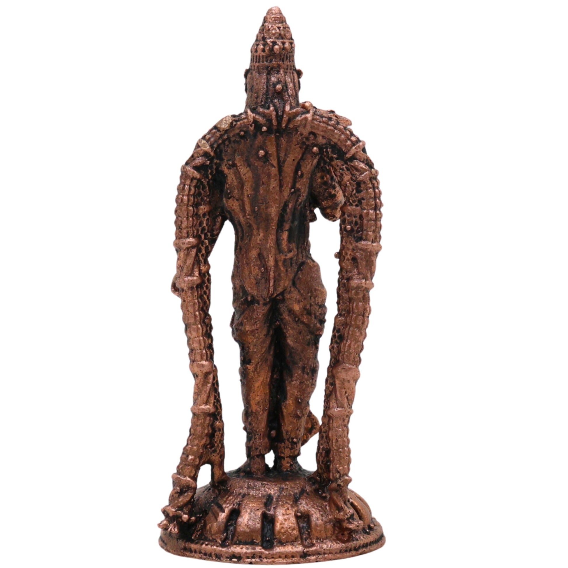 Copper Meenakshi Amman Idol, Meenatchi Meenalochani Sundareswari Devi Tamraloha Vigraham for Home Pooja & Decor, Brown, 3 Inch, 1 Piece