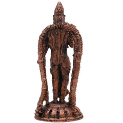 Copper Meenakshi Amman Idol, Meenatchi Meenalochani Sundareswari Devi Tamraloha Vigraham for Home Pooja & Decor, Brown, 3 Inch, 1 Piece