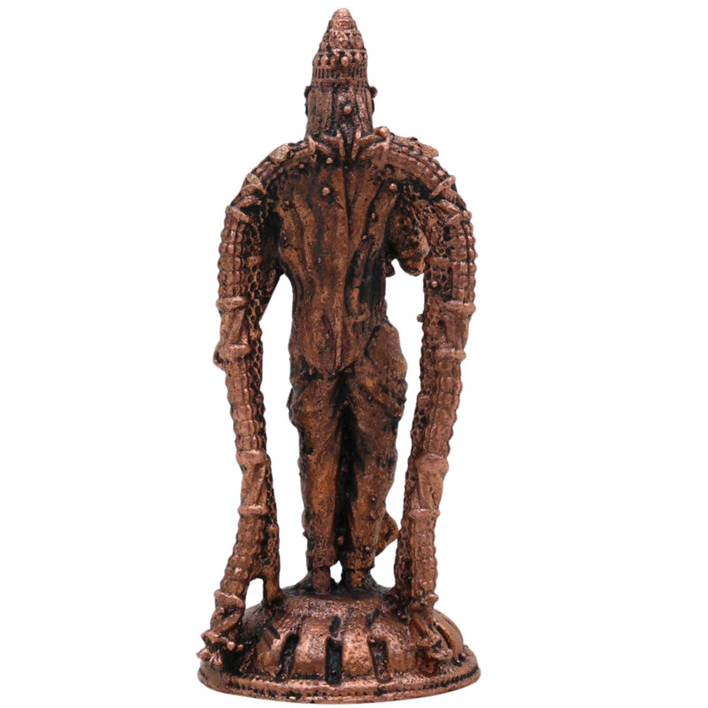 Copper Meenakshi Amman Idol, Meenatchi Meenalochani Sundareswari Devi Tamraloha Vigraham for Home Pooja & Decor, Brown, 3 Inch, 1 Piece