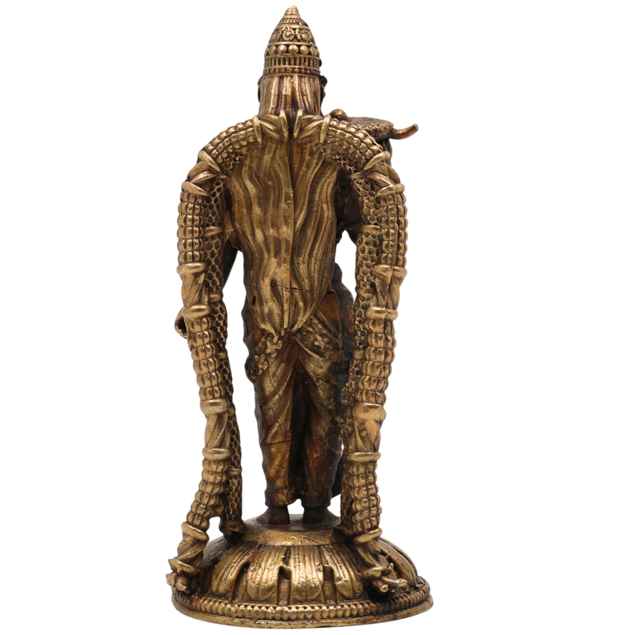 Brass Meenakshi Idol | Handcrafted Meenakshi Amman Murti for Pooja, Home Decor & Temple Statue | Madurai Goddess Meenakshi Pratima, Gold, 3.5 Inch, 1 Piece