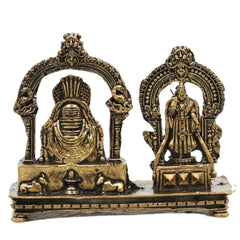 Brass Shiva Lingam Parvati Idol | Shivling Parvati Murti | Ardhanarishvara Linga Shivalingam for Home Pooja & Decor, Gold, 1.5 Inch, 1 Piece
