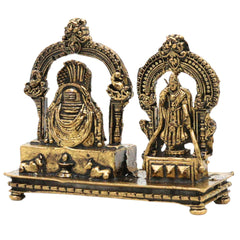 Brass Shiva Lingam Parvati Idol | Shivling Parvati Murti | Ardhanarishvara Linga Shivalingam for Home Pooja & Decor, Gold, 1.5 Inch, 1 Piece