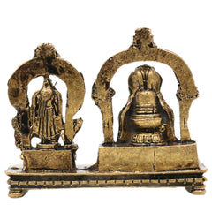 Brass Shiva Lingam Parvati Idol | Shivling Parvati Murti | Ardhanarishvara Linga Shivalingam for Home Pooja & Decor, Gold, 1.5 Inch, 1 Piece