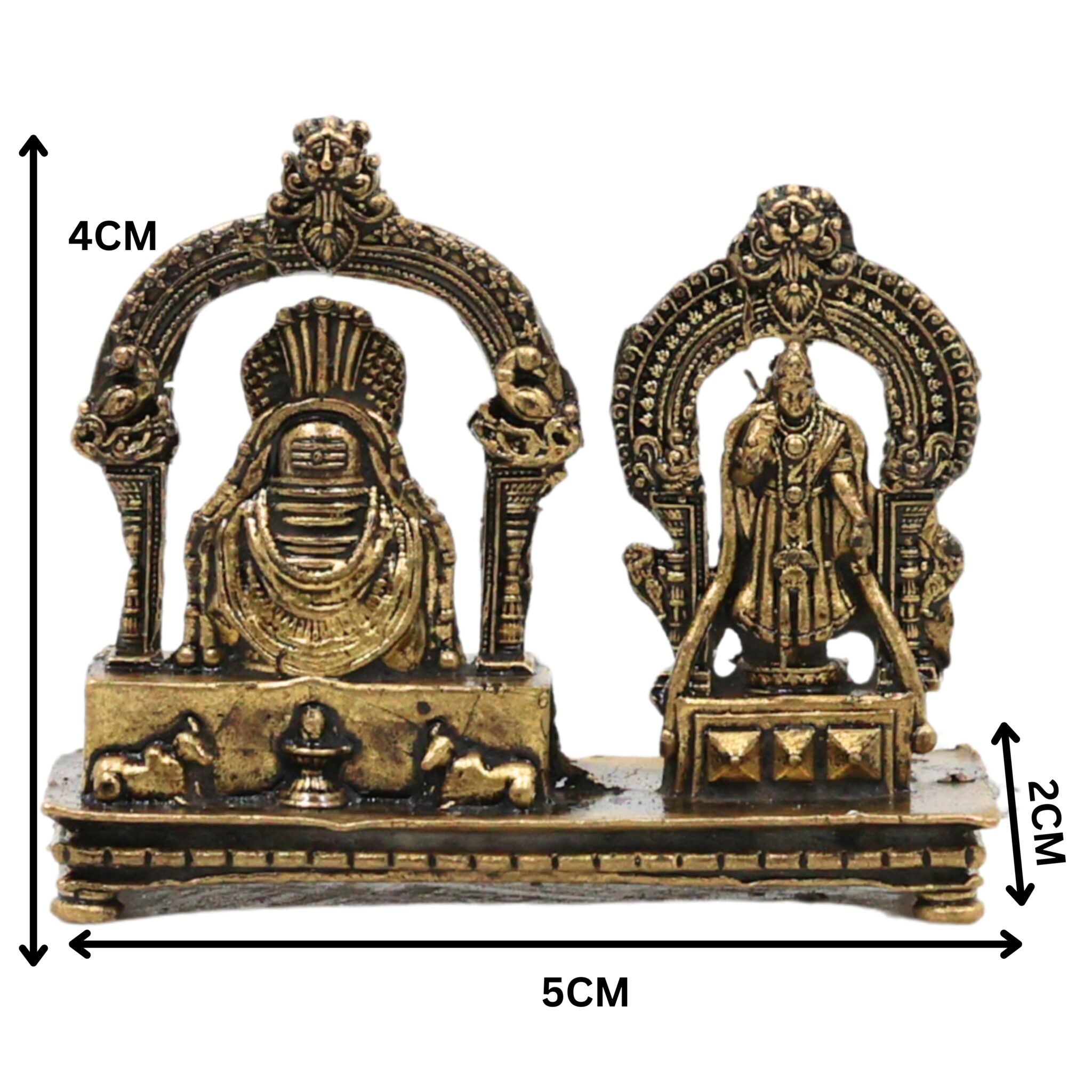 Brass Shiva Lingam Parvati Idol | Shivling Parvati Murti | Ardhanarishvara Linga Shivalingam for Home Pooja & Decor, Gold, 1.5 Inch, 1 Piece