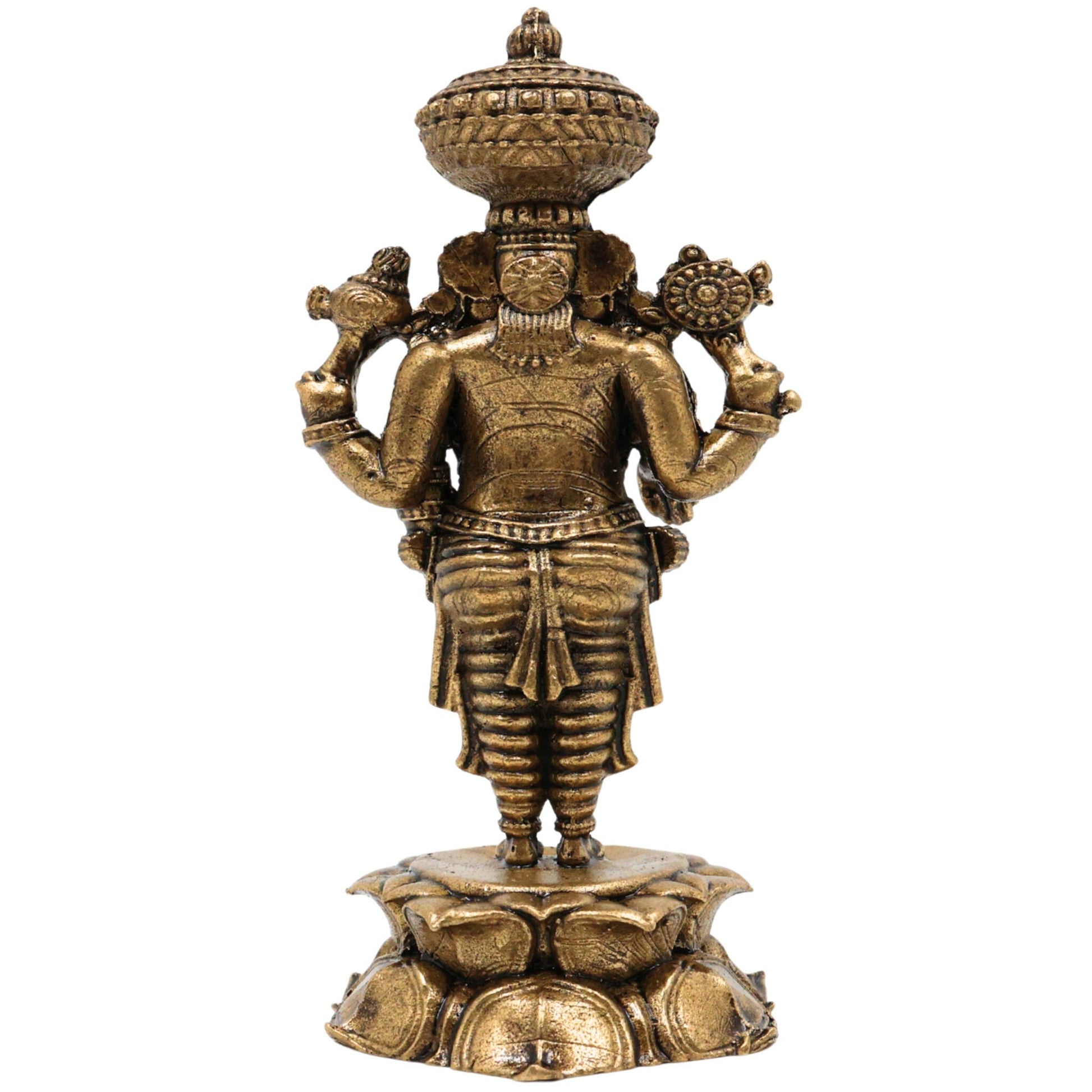 Brass Venkateshwara Balaji Idol, Srinivasa Murti for Pooja, Home Decor, Spiritual Gifting & Temple Worship, Gold, 3 Inch, 1 Piece