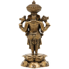 Brass Venkateshwara Balaji Idol, Srinivasa Murti for Pooja, Home Decor, Spiritual Gifting & Temple Worship, Gold, 3 Inch, 1 Piece