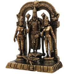 Brass Vishnu Sridevi Bhudevi Idol | Lord Narayana Murti | Sri Vishnu Lakshmi Bhudevi Statue for Pooja & Home Decor, Gold, 3 Inch, 1 Piece