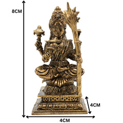 Brass Small Kamakshi Idol, Rajarajeswari Murti, Pratima, Vigraham, Bhagwati Statue for Pooja, Home Decor & Spiritual Gifts, Gold, 3 Inch, 1 Piece