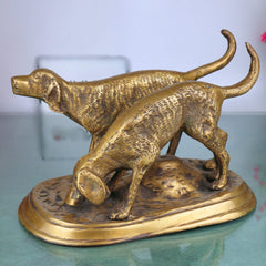 Brass Dog Idol, Peetal Dog Statue, Kutta Ka Murti Figurine, Indian Desi Dog Sculpture, Gold, 6 Inch, 1 Piece