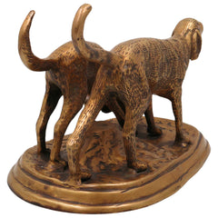Brass Dog Idol, Peetal Dog Statue, Kutta Ka Murti Figurine, Indian Desi Dog Sculpture, Gold, 6 Inch, 1 Piece