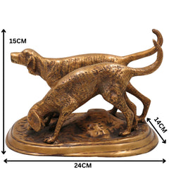 Brass Dog Idol, Peetal Dog Statue, Kutta Ka Murti Figurine, Indian Desi Dog Sculpture, Gold, 6 Inch, 1 Piece
