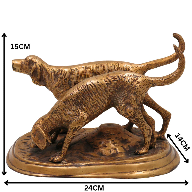 Brass Dog Idol, Peetal Dog Statue, Kutta Ka Murti Figurine, Indian Desi Dog Sculpture, Gold, 6 Inch, 1 Piece
