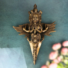 Brass Phurba Vajra Idol | Tibetan Dorje Kila Dagger | Vajrakilaya Buddhist Ritual Statue | Tantric Vajra Kila for Pooja & Home Decor, Gold, 10.5 Inch, 1 Piece