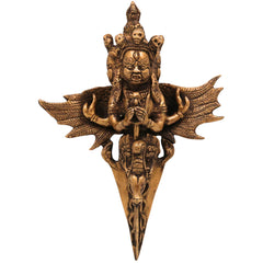 Brass Phurba Vajra Idol | Tibetan Dorje Kila Dagger | Vajrakilaya Buddhist Ritual Statue | Tantric Vajra Kila for Pooja & Home Decor, Gold, 10.5 Inch, 1 Piece