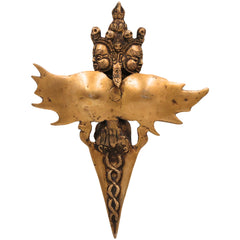 Brass Phurba Vajra Idol | Tibetan Dorje Kila Dagger | Vajrakilaya Buddhist Ritual Statue | Tantric Vajra Kila for Pooja & Home Decor, Gold, 10.5 Inch, 1 Piece