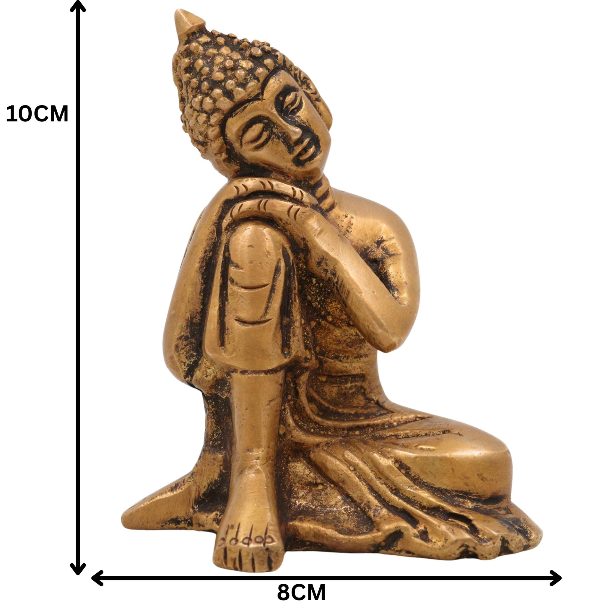 Brass Handcrafted Buddha Idol | Peetal Gautama Shakyamuni Statue for Home Decor, Pooja & Meditation | Siddhartha Tathagata Murti | Ashtadhatu Buddha Vigraha | Spiritual Gift, Gold, 4 Inch, 1 Piece