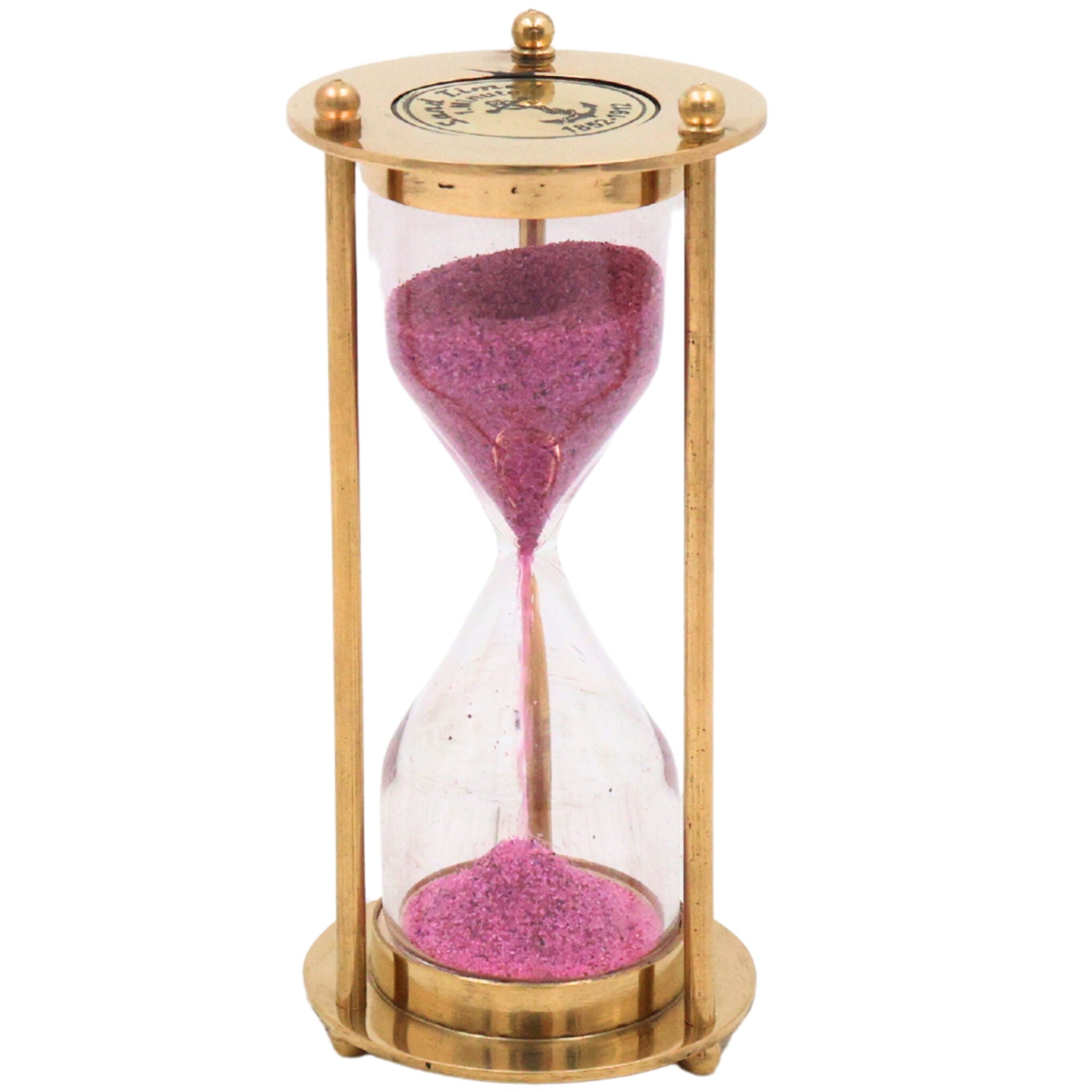 Brass Sand Timer, Hourglass, Peetal Sand Clock Office And Home Decor, Gold, 4 Inch, 1 Piece