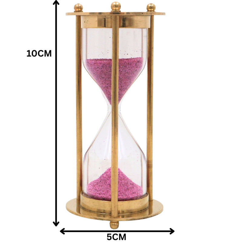 Brass Sand Timer, Hourglass, Peetal Sand Clock Office And Home Decor, Gold, 4 Inch, 1 Piece