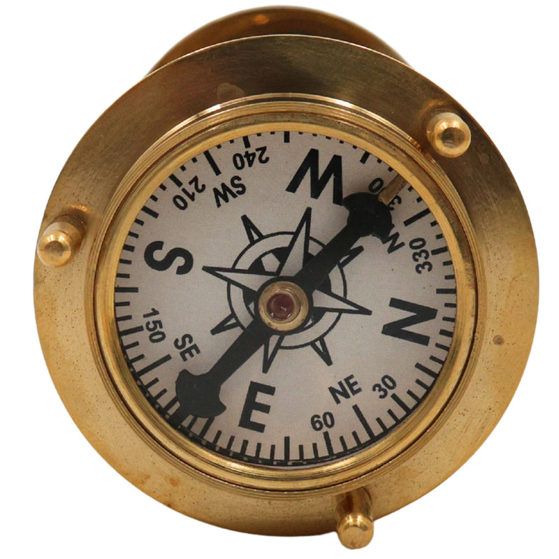 Brass Sand Timer With Compass | Peetal Hourglass | Pittal Decorative Handcrafted Sand Clock, Gold, 7 Inch, 1 Piece