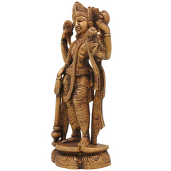 Brass Vishnu Idol | Narayana Murti | Govinda Moorti | Keshava Pratima | Handcrafted Pooja Statue for Home Decor & Gifts, Gold, 5.5 Inch, 1 Piece