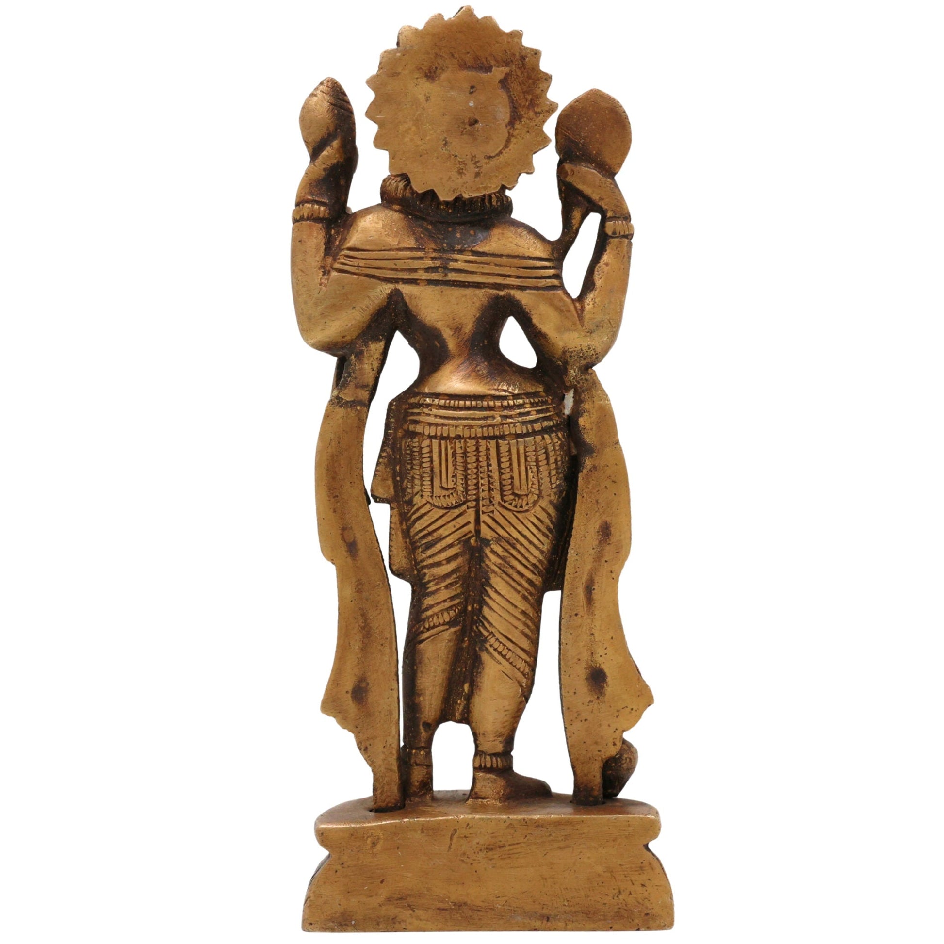 Brass Vishnu Idol | Narayana Murti | Govinda Moorti | Keshava Pratima | Handcrafted Pooja Statue for Home Decor & Gifts, Gold, 5.5 Inch, 1 Piece