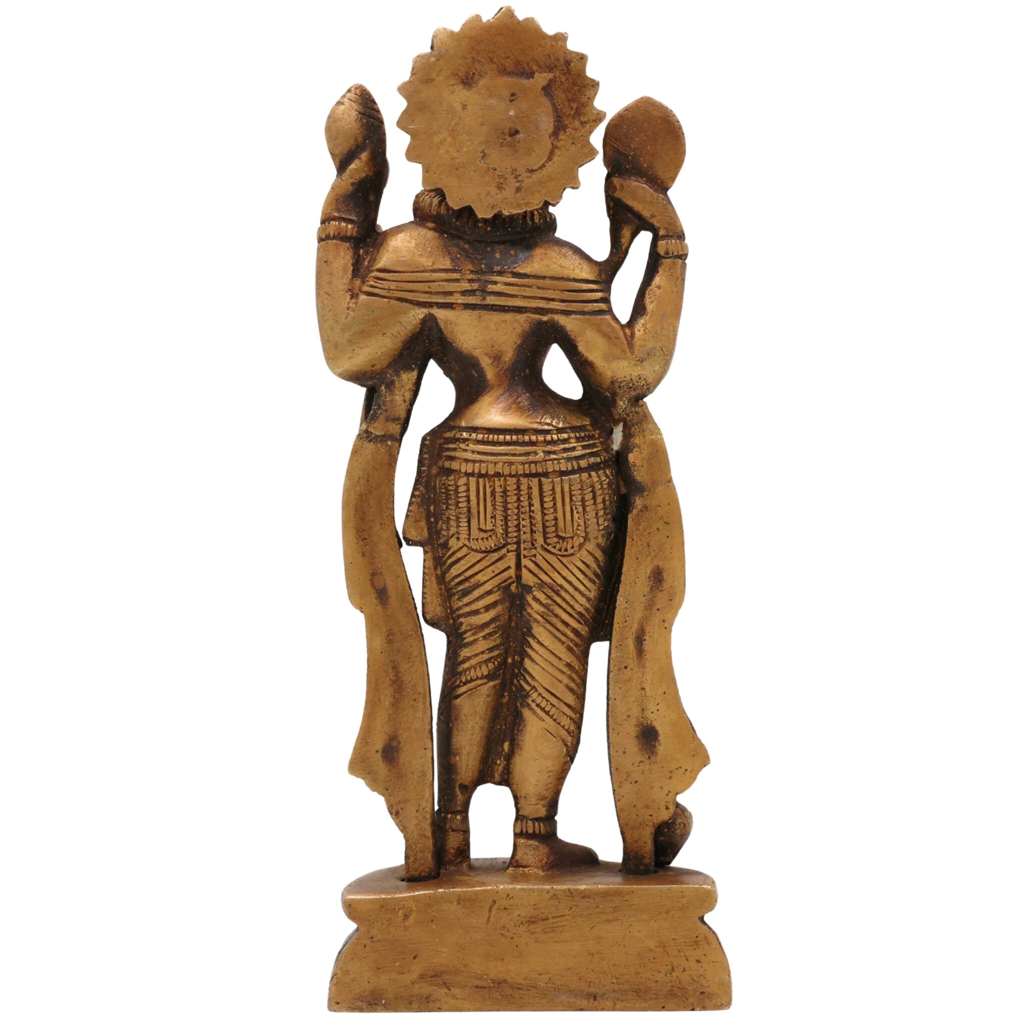 Brass Vishnu Idol | Narayana Murti | Govinda Moorti | Keshava Pratima | Handcrafted Pooja Statue for Home Decor & Gifts, Gold, 5.5 Inch, 1 Piece
