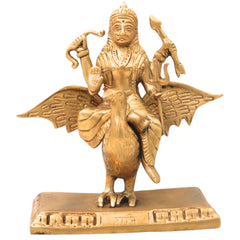 Brass Shani Dev Idol, Handcrafted Shani Bhagwan Murti, Shanishwara Statue, Saneeswaran Vigraham | Lord Shanaishchara Pital Moorti for Home Temple & Puja Decor,Gold, 7 Inch, 1 Piece