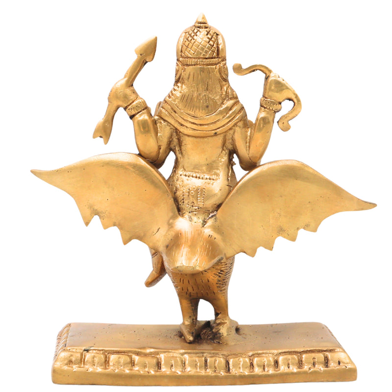 Brass Shani Dev Idol, Handcrafted Shani Bhagwan Murti, Shanishwara Statue, Saneeswaran Vigraham | Lord Shanaishchara Pital Moorti for Home Temple & Puja Decor,Gold, 7 Inch, 1 Piece