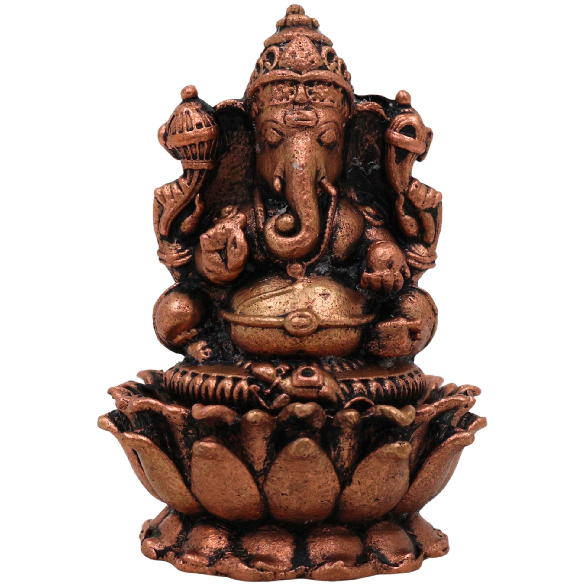 Copper Ganesha Idol, Handcrafted Tamra Ganapati Statue, Thamira Vinayaka, Pillaiyar Murti for Pooja, Home Decor & Gifts, Brown, 2 Inch, 1 Piece