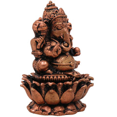 Copper Ganesha Idol, Handcrafted Tamra Ganapati Statue, Thamira Vinayaka, Pillaiyar Murti for Pooja, Home Decor & Gifts, Brown, 2 Inch, 1 Piece