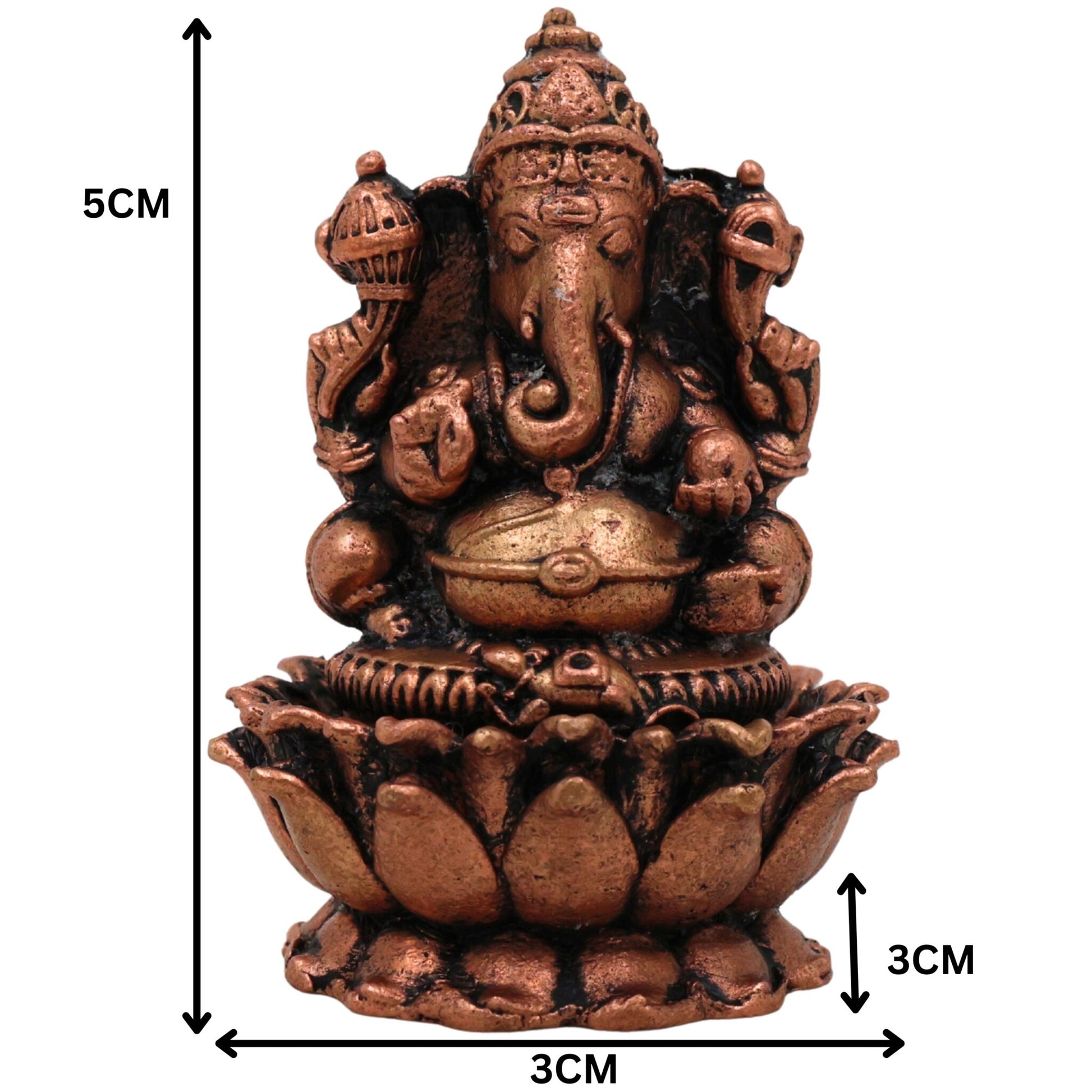 Copper Ganesha Idol, Handcrafted Tamra Ganapati Statue, Thamira Vinayaka, Pillaiyar Murti for Pooja, Home Decor & Gifts, Brown, 2 Inch, 1 Piece