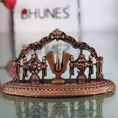 Copper Balaji Symbols, Tamra Venkateswara Shanka Chakra Namam, Tirupati Govinda Srinivasa Perumal Pooja Gift, Brown, 1.5 Inch, 1 Piece