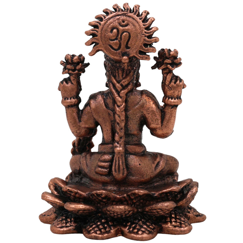 Copper Lakshmi Idol, Tamra Mahalakshmi Murti, Varalakshmi Statue for Pooja, Temple & Home Decor, Brown, 2 Inch, 1 Piece