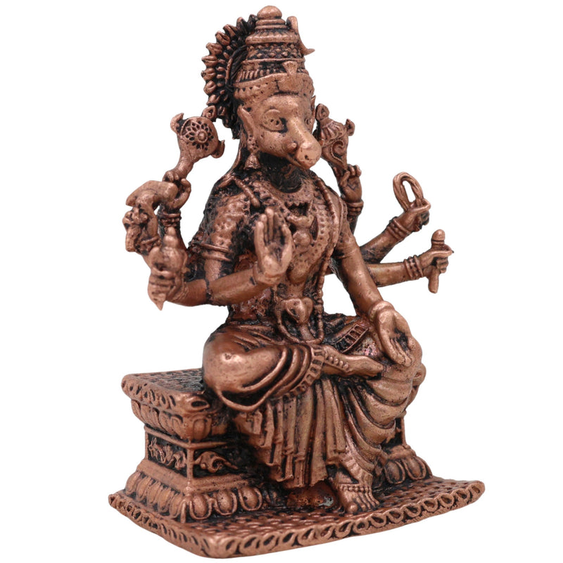Copper Varahi Amman Idol, Handcrafted Tamra Varahi Devi Murti for Pooja, Home Decor & Spiritual Gifting, Gold, 3 Inch, 1 Piece