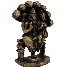 Brass Lakshmi Narasimha Idol, Laxmi Narasimha Murti, Peetal Narasimha Lakshmi Vigraham, Pital Lakshmi Narasimha Statue for Pooja Decor, Gold, 2.5 Inch, 1 Piece