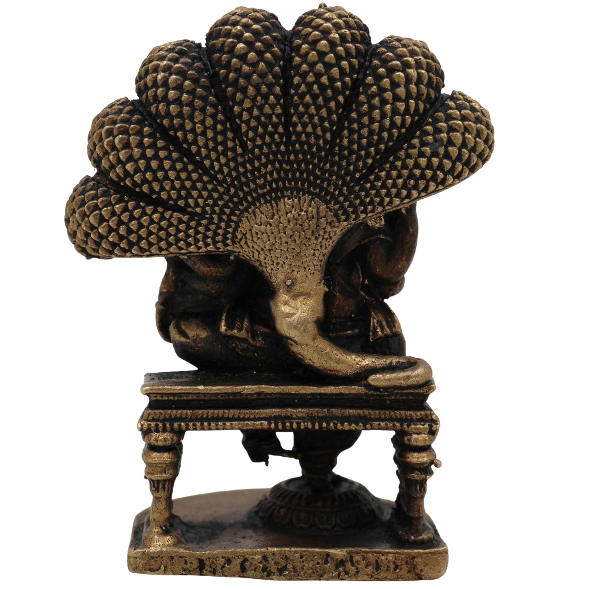 Brass Lakshmi Narasimha Idol, Laxmi Narasimha Murti, Peetal Narasimha Lakshmi Vigraham, Pital Lakshmi Narasimha Statue for Pooja Decor, Gold, 2.5 Inch, 1 Piece