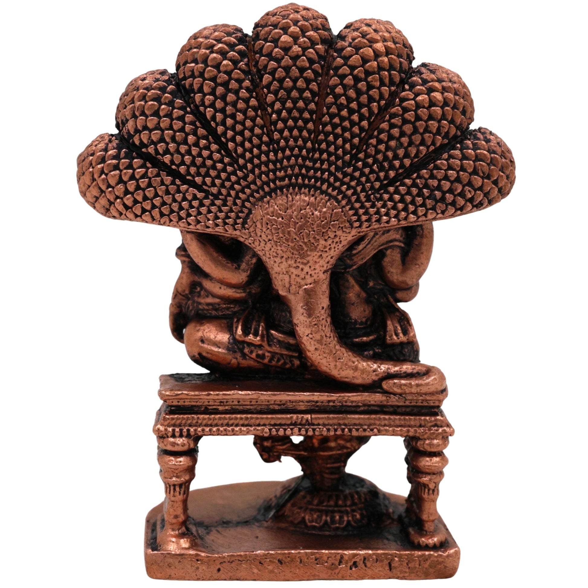 Copper Lakshmi Narasimha Idol, Tamra Narasimha Lakshmi Murti, Handcrafted Mahalakshmi Narasimha Statue for Pooja, Temple & Home Decor, Brown, 2.5 Inch, 1 Piece